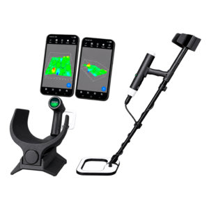 Detector de metales TM3 TreasureMeter con tecnología de exploración subterránea 5D, escaneo de suelo, detección por pulsos y sistema multifuncional.